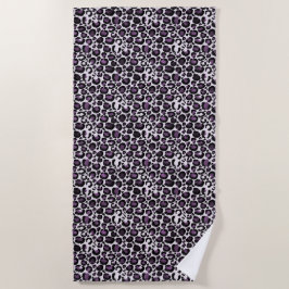 Lila Leopardendruck Strandtuch