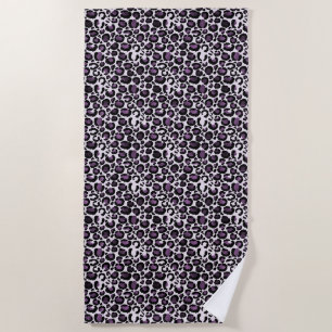 Lila Leopardendruck Strandtuch