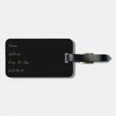 Lila Leopardenhaut und Glitzer - Monogramm Gepäckanhänger (Rückseite horizontal)