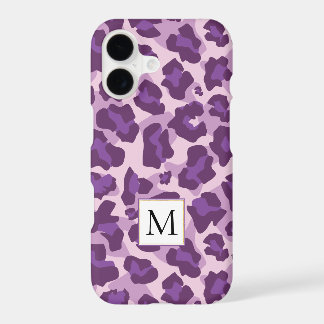 Lila Leopardenprint und Monogramm