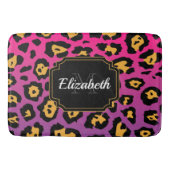 Lila Leopardrucke Badematte (Vorderseite)