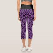Lila Leopardrucke Capri Leggings (Rückseite)