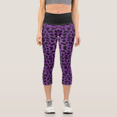 Lila Leopardrucke Capri Leggings (Vorderseite)