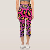 Lila Leopardrucke Capri Leggings (Rückseite)