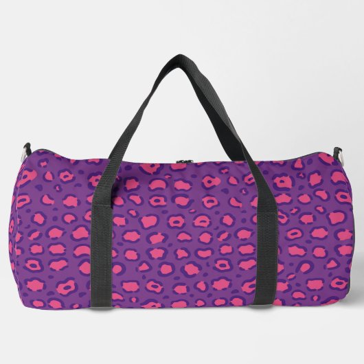 Lila Leopardrucke Duffle Bag (Vorderseite)