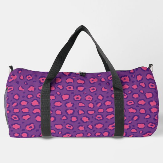 Lila Leopardrucke Duffle Bag (Rückseite)