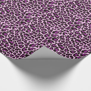 Lila Leopardrucke Geschenkpapier