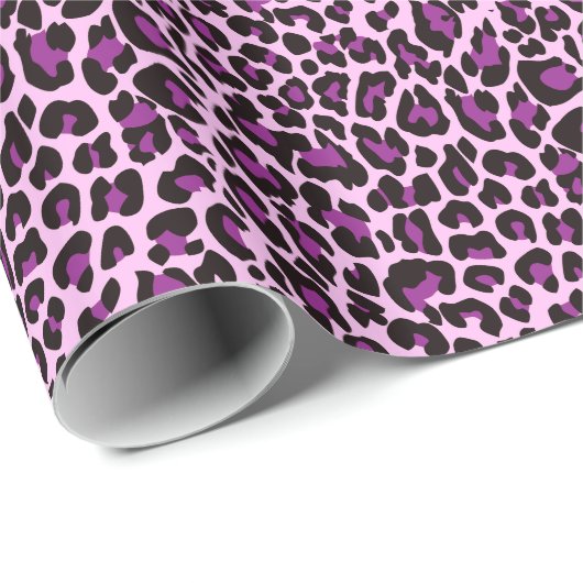 Lila Leopardrucke Geschenkpapier (Rolleneckpunkt)