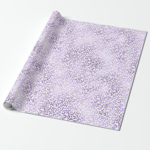 Lila Leopardrucke Geschenkpapier