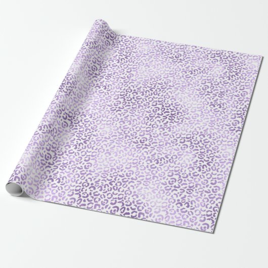 Lila Leopardrucke Geschenkpapier (Ungerollt)