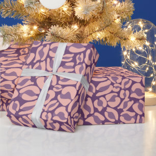 lila Leopardrucke Geschenkpapier