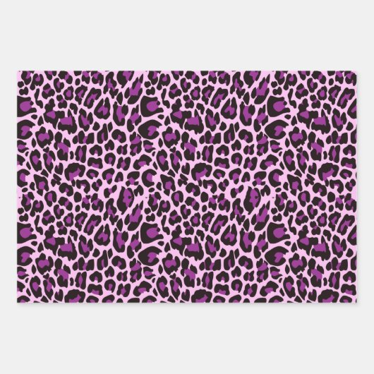 Lila Leopardrucke Geschenkpapier Set (Vorderseite 3)