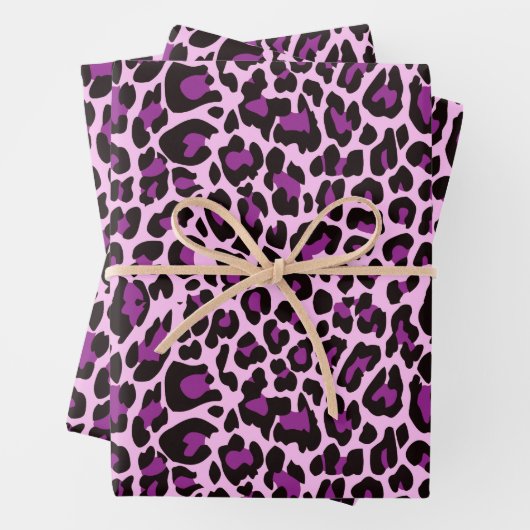 Lila Leopardrucke Geschenkpapier Set (Beispiel)
