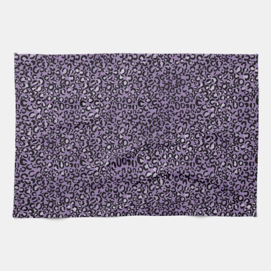Lila Leopardrucke Geschirrtuch (Horizontal)