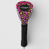 Lila Leopardrucke Golf Headcover (Vorderseite)