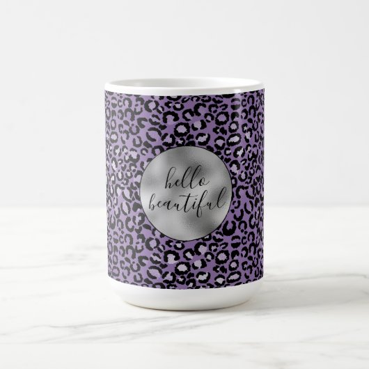 Lila Leopardrucke Kaffeetasse (Mittel)