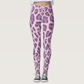 Lila Leopardrucke Leggings (Vorderseite)