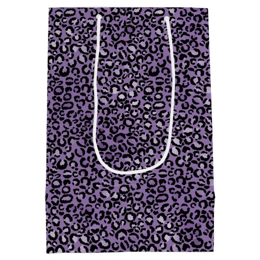 Lila Leopardrucke Mittlere Geschenktüte (Rückseite)
