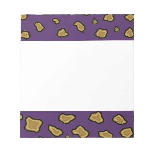 Lila Leopardrucke Notizblock (Vorderseite)