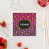 Lila Leopardrucke Serviette (Beispiel)