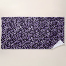 Lila Leopardrucke Strandtuch