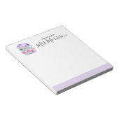 Lila Leselehrer - Geschenktafel Notizblock (angewinkelt)