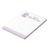 Lila Leselehrer - Geschenktafel Notizblock (Rotiert)