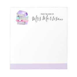 Lila Leselehrer - Geschenktafel Notizblock