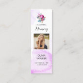 Lila Lesezeichen der Beerdigung, Beerdigung Keepak Mini Visitenkarte (Vorderseite)