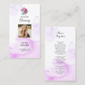 Lila Lesezeichen der Beerdigung, Beerdigung Keepak Visitenkarte (Vorne/Hinten)