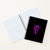 Lila Letter Face Spirale Notebook Notizblock (Innenseite)