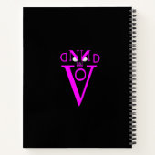 Lila Letter Face Spirale Notebook Notizblock (Rückseite)