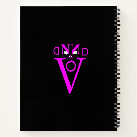 Lila Letter Face Spirale Notebook Notizblock (Rückseite)