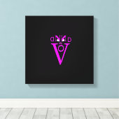 Lila Letter Face Wrapped Canvas Leinwanddruck (Insitu (Holzboden))