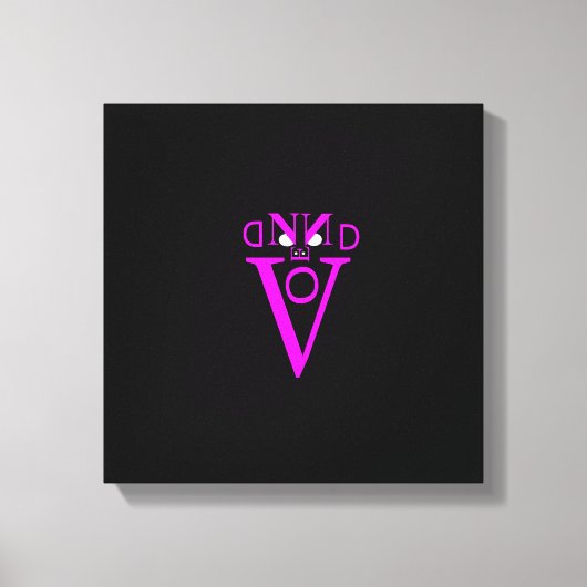 Lila Letter Face Wrapped Canvas Leinwanddruck (Vorderseite)