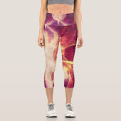 Lila Leuchtdichte Capri Leggings (Vorderseite)