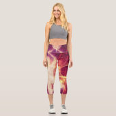 Lila Leuchtdichte Capri Leggings (Vorderseite)