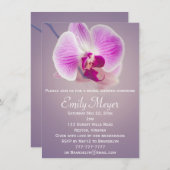 Lila leuchtende Orchideen-Brautparty-Einladung Einladung (Vorne/Hinten)