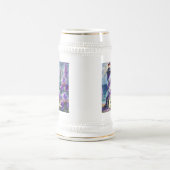 Lila Leuchtturm mit Foxglove & Iris Personalisiert Bierglas (Mittel)