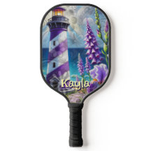 Lila Leuchtturm mit Foxglove & Iris Personalisiert