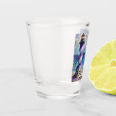 Lila Leuchtturm mit Foxglove & Iris Personalisiert Schnapsglas (Links)