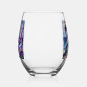 Lila Leuchtturm mit Foxglove & Iris Personalisiert Weinglas Ohne Stiel (Links)