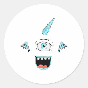 Lila Leute essen Monster Halloween-Kostüm Runder Aufkleber