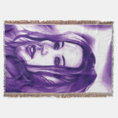 Lila Leute Frauen Portrait Originelle Kunst Decke (Vorderseite)