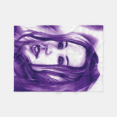 Lila Leute Frauen Portrait Originelle Kunst Fleecedecke (Vorderseite (Horizontal))