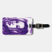 Lila Leute Frauen Portrait Originelle Kunst Gepäckanhänger (Vorderseite horizontal)