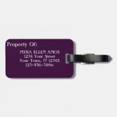 Lila Leute Frauen Portrait Originelle Kunst Gepäckanhänger (Rückseite horizontal)