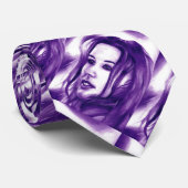 Lila Leute Frauen Portrait Originelle Kunst Krawatte (Gerollt)