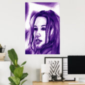 Lila Leute Frauen Portrait Originelle Kunst Poster (Heimbüro)