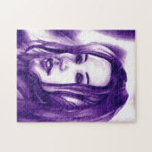 Lila Leute Frauen Portrait Originelle Kunst Puzzle (Horizontal)